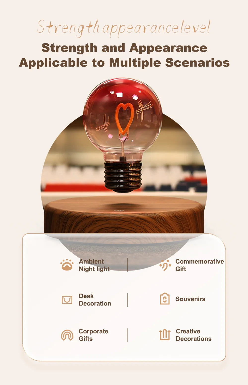 Levitating Heart LED Bulb Lamp